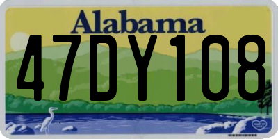 AL license plate 47DY108