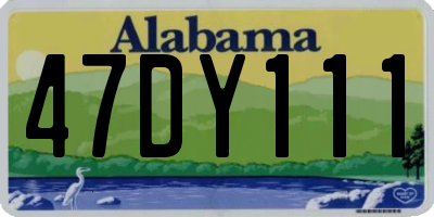 AL license plate 47DY111