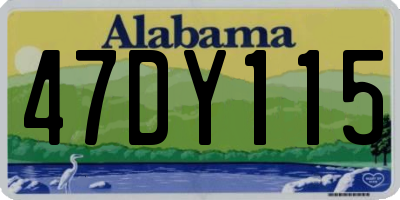 AL license plate 47DY115