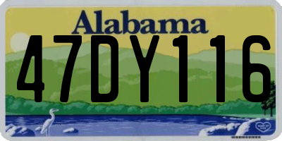 AL license plate 47DY116
