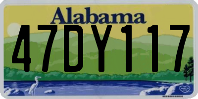 AL license plate 47DY117