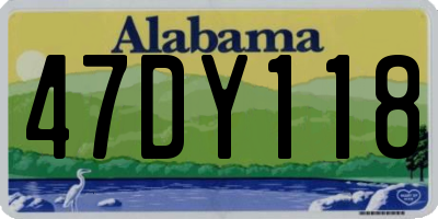AL license plate 47DY118