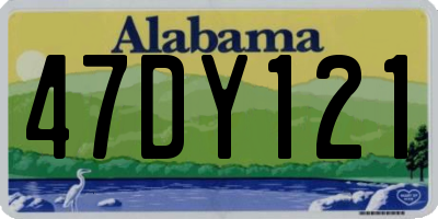 AL license plate 47DY121