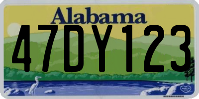 AL license plate 47DY123