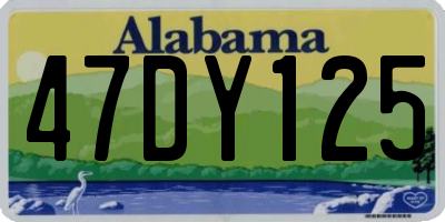 AL license plate 47DY125