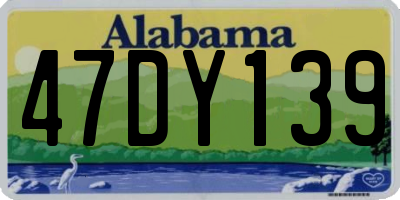 AL license plate 47DY139