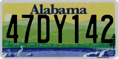 AL license plate 47DY142