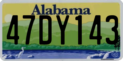 AL license plate 47DY143