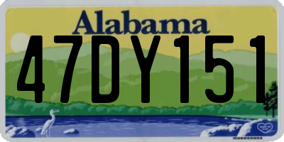 AL license plate 47DY151
