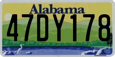 AL license plate 47DY178