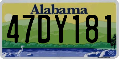AL license plate 47DY181