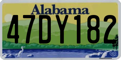 AL license plate 47DY182