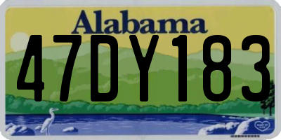 AL license plate 47DY183