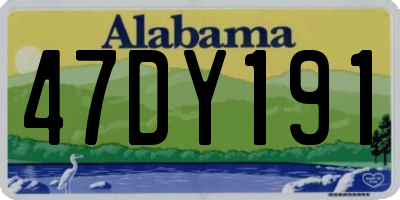 AL license plate 47DY191