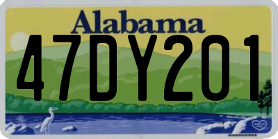 AL license plate 47DY201