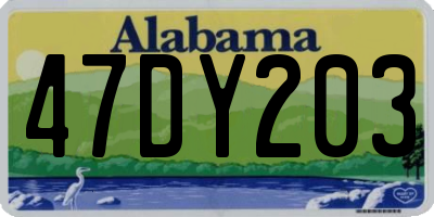 AL license plate 47DY203