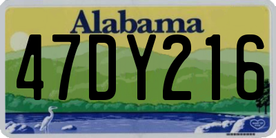 AL license plate 47DY216