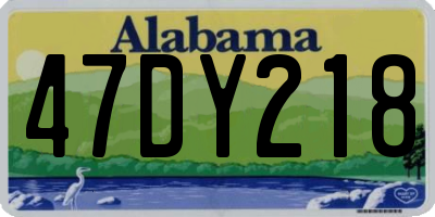 AL license plate 47DY218