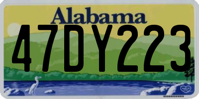 AL license plate 47DY223