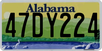 AL license plate 47DY224