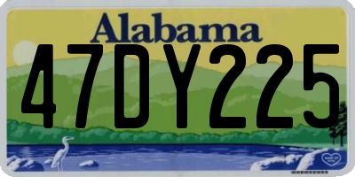 AL license plate 47DY225