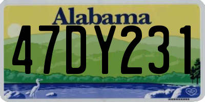 AL license plate 47DY231