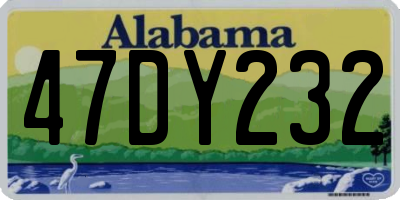 AL license plate 47DY232