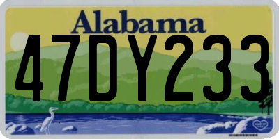 AL license plate 47DY233