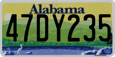 AL license plate 47DY235