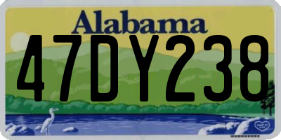 AL license plate 47DY238