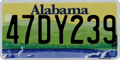 AL license plate 47DY239