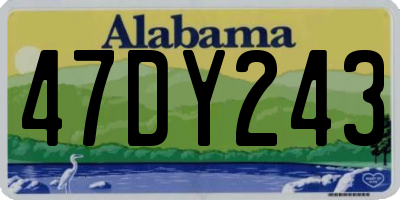 AL license plate 47DY243