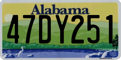 AL license plate 47DY251