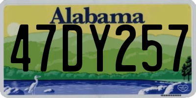 AL license plate 47DY257