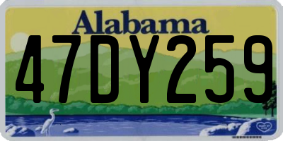 AL license plate 47DY259