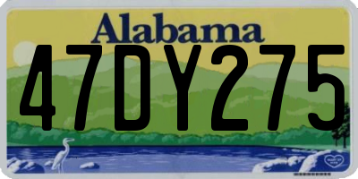 AL license plate 47DY275