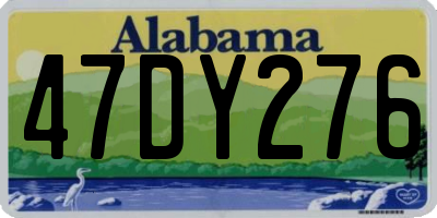 AL license plate 47DY276