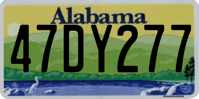AL license plate 47DY277