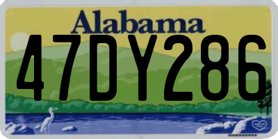 AL license plate 47DY286