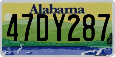 AL license plate 47DY287