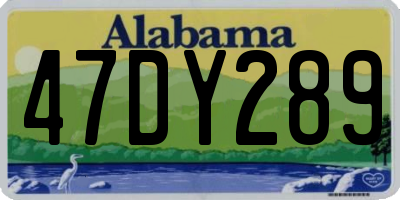 AL license plate 47DY289