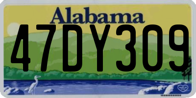 AL license plate 47DY309
