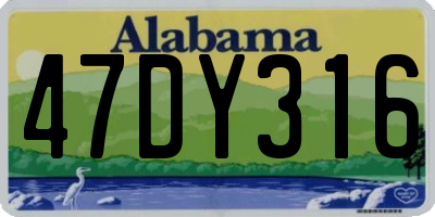 AL license plate 47DY316