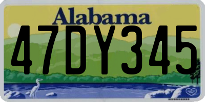 AL license plate 47DY345