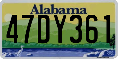 AL license plate 47DY361