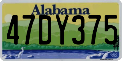 AL license plate 47DY375