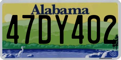 AL license plate 47DY402