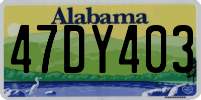 AL license plate 47DY403