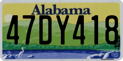 AL license plate 47DY418