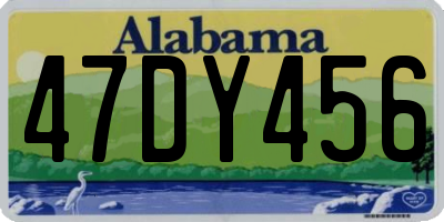 AL license plate 47DY456
